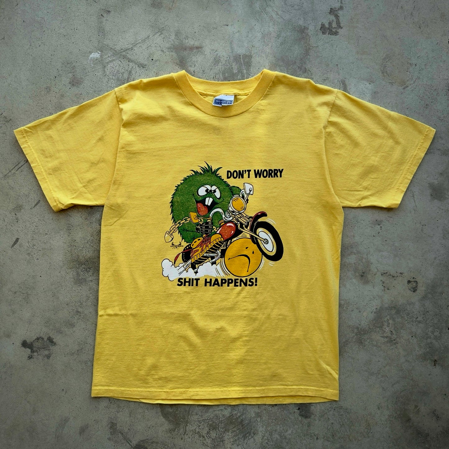 1990s "DON'T WORRY SHIT HAPPENS" FUNNY TEE